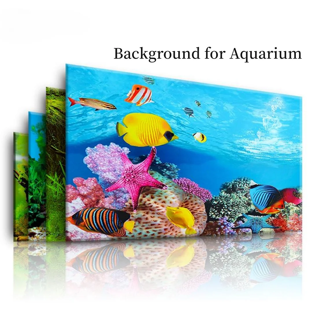 Aquarium Plants Live - พื้นหลัง Aquarium 3D สติกเกอร์โปสเตอร์ตกแต่งถังปลา Ocean พืชสองด้านภูมิทัศน์