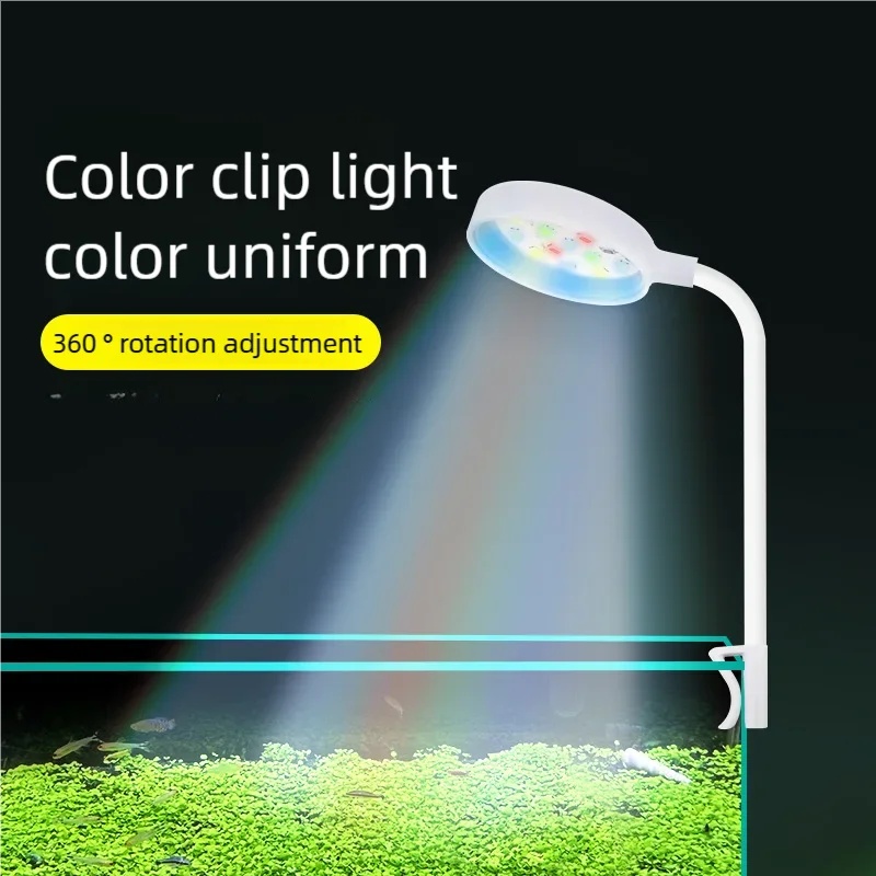 Aquarium Plant Light - ไฟ LED แบบหนีบสำหรับตู้ปลา 3W สเปกตรัมเต็มรูปแบบ ไฟ